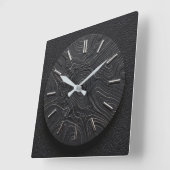 Horloge murale basalte noir + cadran de style arge (Angle)