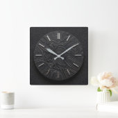 Horloge murale basalte noir + cadran de style arge (Maison)