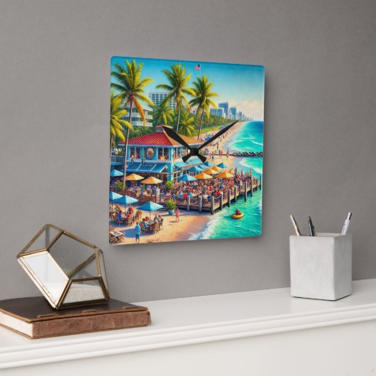 Horloge murale Beach Time Beach Cafe (Bureau)