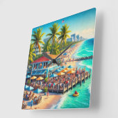 Horloge murale Beach Time Beach Cafe (Angle)