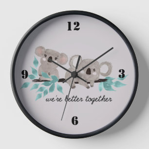 Horloge murale bébé koalas