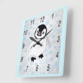 Horloge murale bébé manchot (Angle)