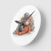 Horloge Murale Bébé Singe Mignon – Esthétique Douc (Angle)