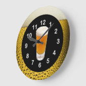 Horloge murale Beer O'Clock or ambre (Angle)