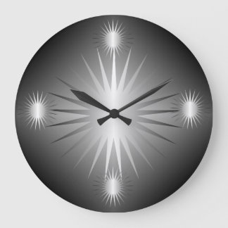 Horloge murale Black and Silver Star