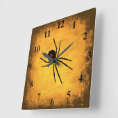 Horloge murale Black Widow en or en détresse (Angle)
