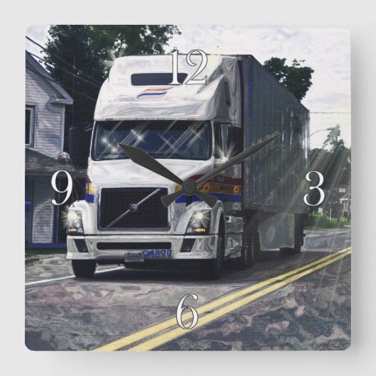 Horloge murale blanche de chauffeurs de camion de (Recto)