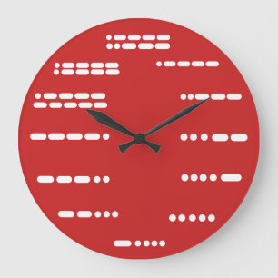 Horloge murale blanche de code Morse avec chacun