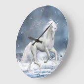 Horloge murale blanche de licorne (Angle)