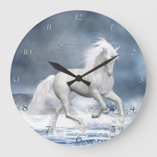 Horloge murale blanche de licorne (Recto)