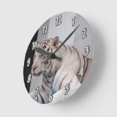 Horloge murale blanche de Tigres de Sibérie (Angle)