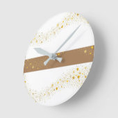 Horloge murale blanche et beige. (Angle)