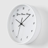 Horloge murale blanche noire - Texte et couleurs p (Angle)
