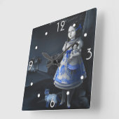 Horloge murale bleue (Angle)