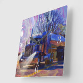 Horloge murale bleue de camion-citerne aspirateur (Angle)