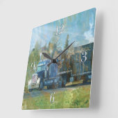 Horloge murale bleue de camion de fret (Angle)