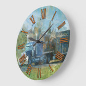 Horloge murale bleue de camion de fret (Angle)