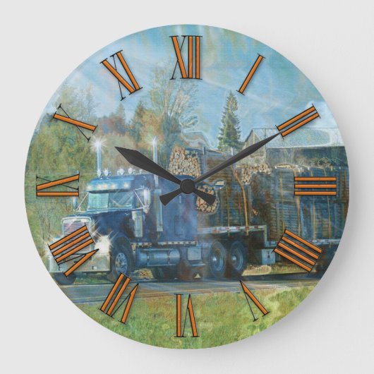Horloge murale bleue de camion de fret (Recto)