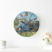 Horloge murale bleue de camion de fret (Maison)