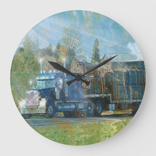 Horloge murale bleue de camion de fret (Recto)