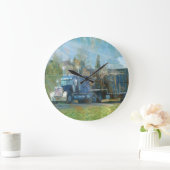 Horloge murale bleue de camion de fret (Maison)