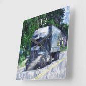 Horloge murale bleue de camion de transport lourd (Angle)
