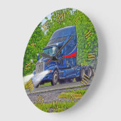 Horloge murale bleue de camion de transport lourd (Angle)