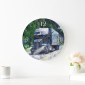 Horloge murale bleue de camion de transport lourd (Maison)