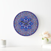 Horloge murale bleue de mandala (Maison)