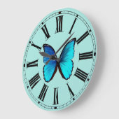 Horloge murale bleue de Morpho (Angle)