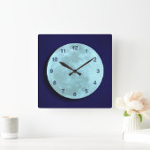Horloge murale bleue de Pleine lune (Maison)