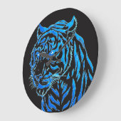 Horloge murale bleue de tigre (Angle)