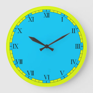 Horloge murale bleue et verte