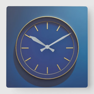 Horloge murale bleue moderniste