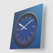 Horloge murale bleue moderniste (Angle)