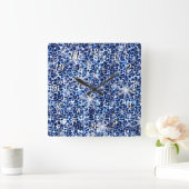 Horloge murale Blue Cheetah Sparkles (Maison)