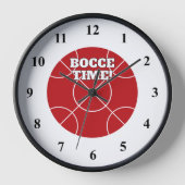 Horloge murale Bocce Rouge avec texte personnalisé (Recto)