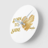 Horloge murale Born to Shine par Poet Adiela Akoo (Angle)