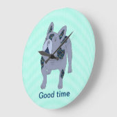 Horloge murale Bouledogue français (Angle)