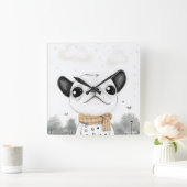 Horloge murale bouledogue français chic (Maison)