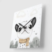 Horloge murale bouledogue français chic (Angle)