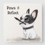 Horloge murale Bouledogue français Paws & Reflect (Recto)