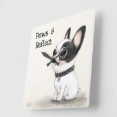 Horloge murale Bouledogue français Paws & Reflect (Angle)