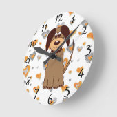 Horloge murale Brown de chien (Angle)