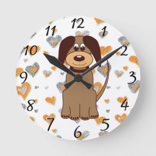 Horloge murale Brown de chien