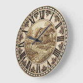 Horloge murale Cabane et Jardin (Angle)