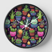 Horloge murale Cactus Kawaii (Recto)