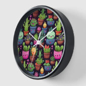 Horloge murale Cactus Kawaii (Angle)