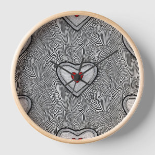 Horloge murale, cadre en bois naturel rond 25,4 cm