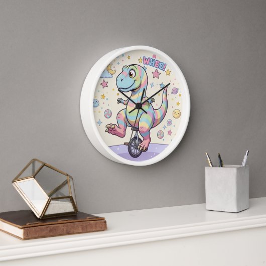 Horloge murale, cadre en bois naturel rond de 10" (Bureau)